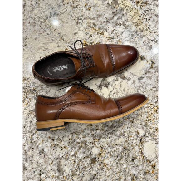Stacy Adams Dickinson Cap Toe Oxford Brown 25066-221 Size 10.5 Work Date Wedding - Picture 3 of 7